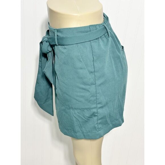 A New Day Women's High-Rise Tie Waist Paperbag Shorts Pockets Green‎ XL - Picture 7 of 13
